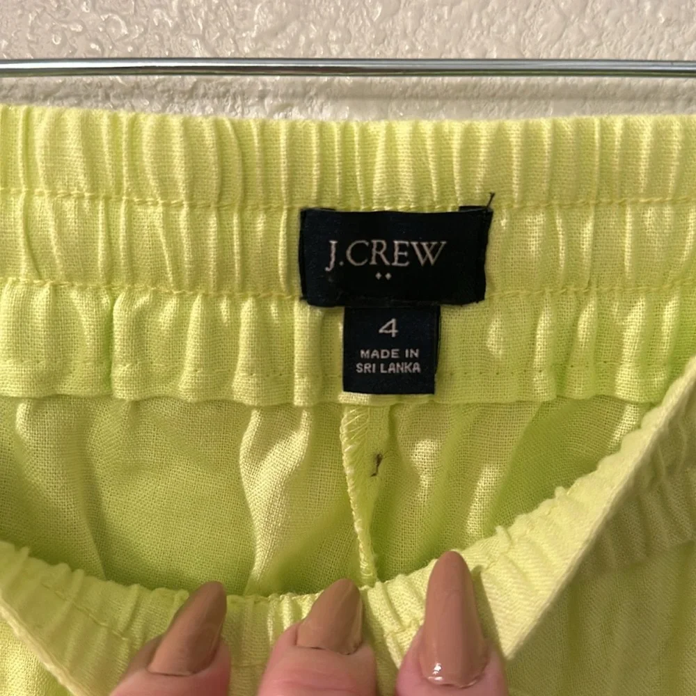 J.Crew factory linen blend cropped pants with cuffed ham and drawstring waist - Picture 2 of 6